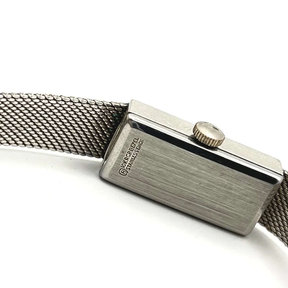 Vintage MF‎ Cortina 17 Jewel Manual Wind Watch 10K RGP Bezel GF Mesh Band Silver